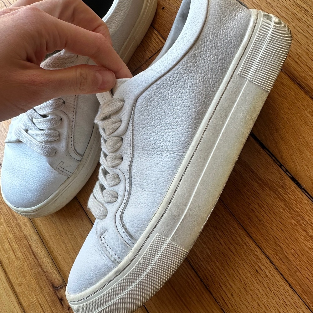 Massimo Dutti white leather sneakers